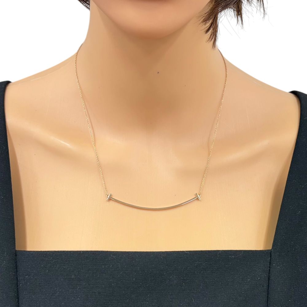 Tiffany & Co T Smile Necklace 18k Pink Gold — view 2