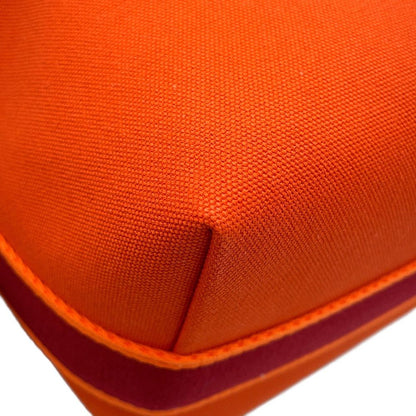 Hermes Pouch Bride-a-Brac GM Orange Fu Silver Canvas Case — view 6