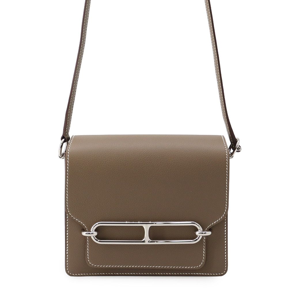 Hermes Sac Roulis Mini Etoupe Silver Evercolor