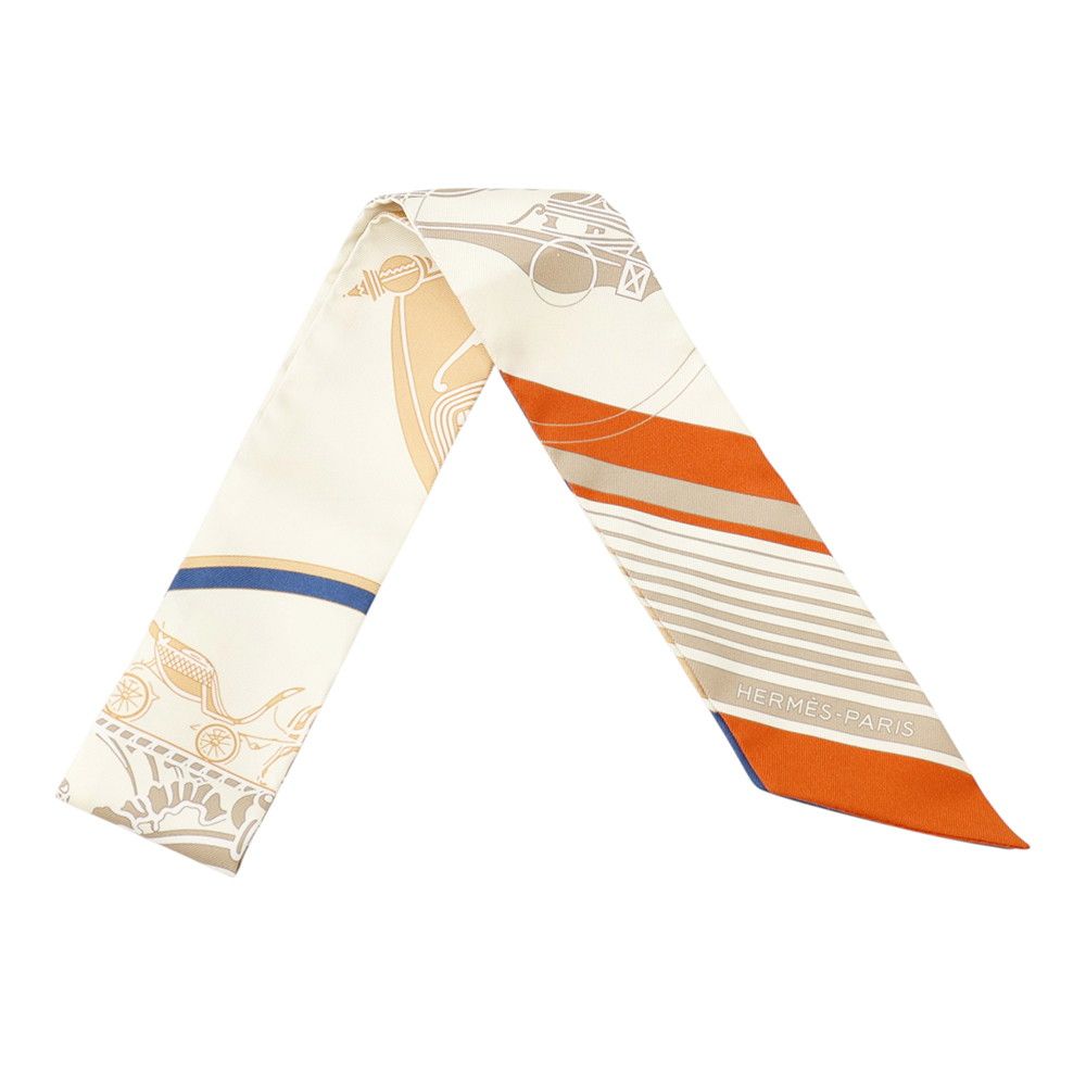 Hermes Scarf Twilly Ex-Libris Silk Twill