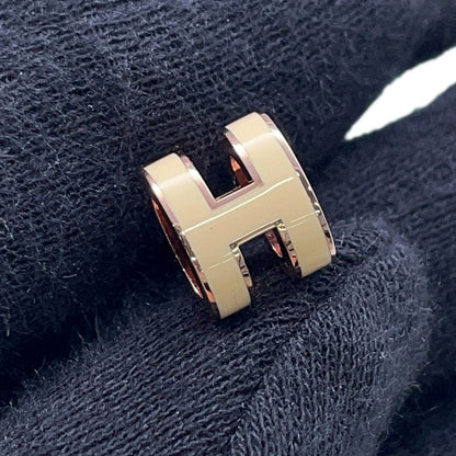 Hermes Earrings Pop H Beige Pink Gold H Motif — view 6