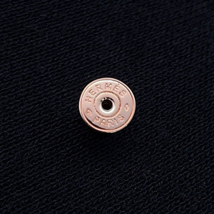 Hermes Earrings Pop H Beige Pink Gold H Motif — view 8