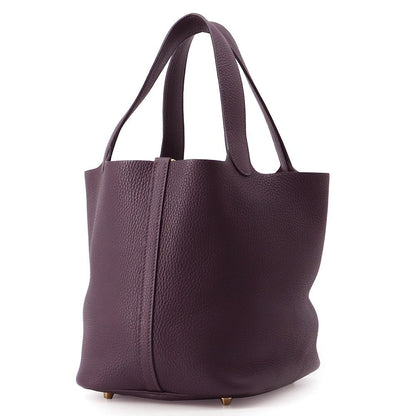 Hermes Handbag Picotin Lock MM Cassis Gold Taurillon Clemence Tote — view 2