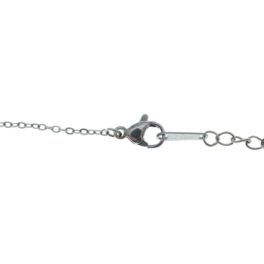 Dior Logo Letter Necklace Silver Pendant Chain Steel — view 4