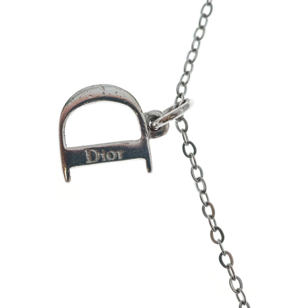 Dior Logo Letter Necklace Silver Pendant Chain Steel — view 5