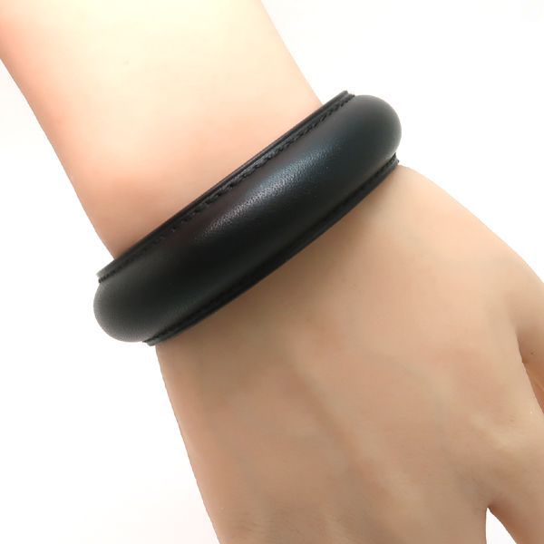 Hermes Leather Bangle Astral Bracelet Black — view 8