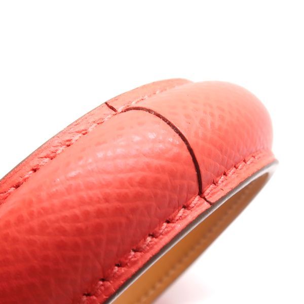 Hermes Leather Bangle Astral Bracelet S Pink Red — view 4