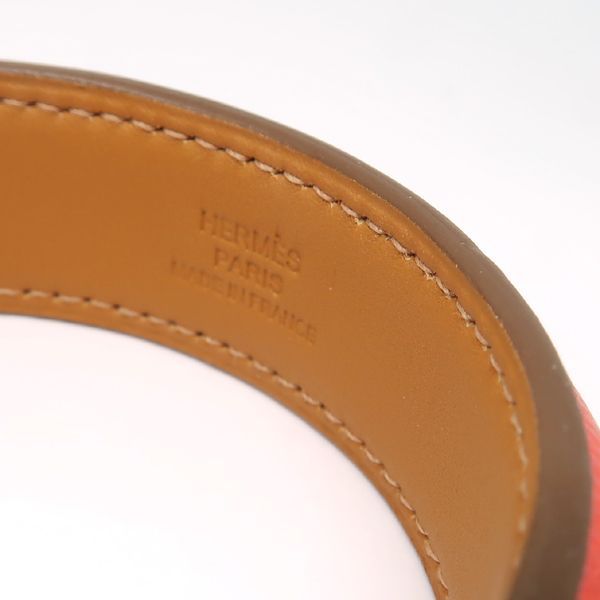 Hermes Leather Bangle Astral Bracelet S Pink Red — view 5