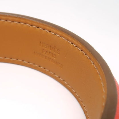 Hermes Leather Bangle Astral Bracelet S Pink Red — view 5