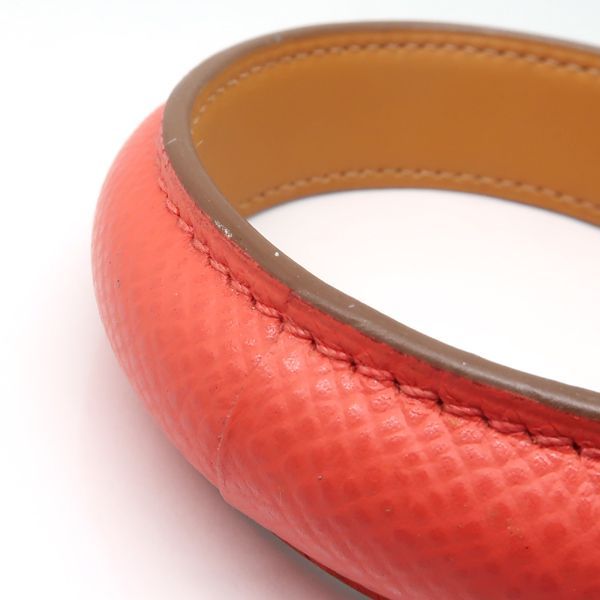 Hermes Leather Bangle Astral Bracelet S Pink Red — view 3
