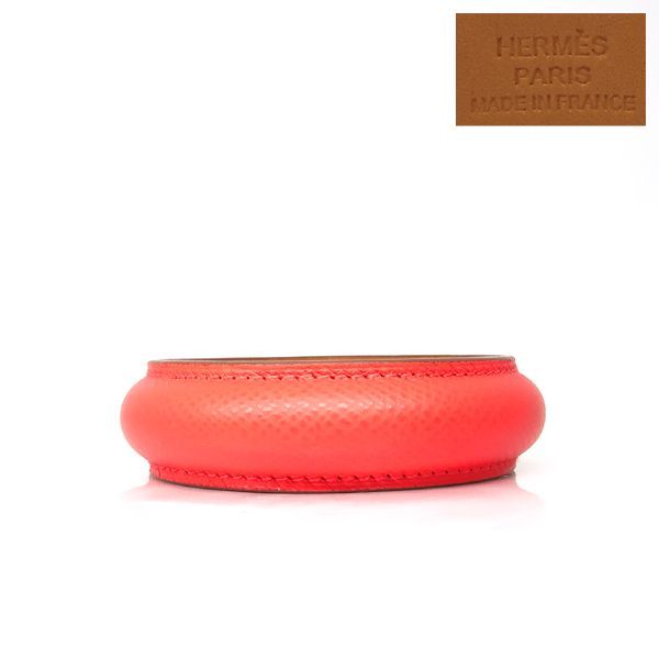 Hermes Leather Bangle Astral Bracelet S Pink Red