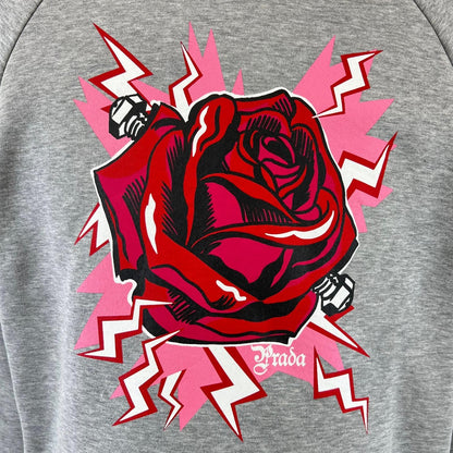 Prada Frankenstein Rose Sweatshirt Gray — view 5