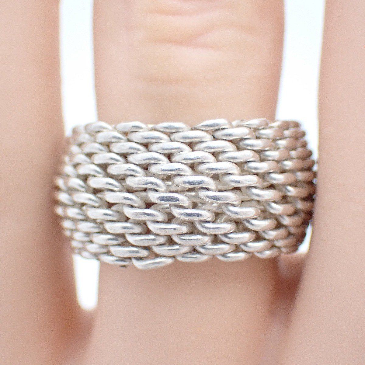 Tiffany & Co Somerset Mesh Ring 925 Sterling Silver — view 5