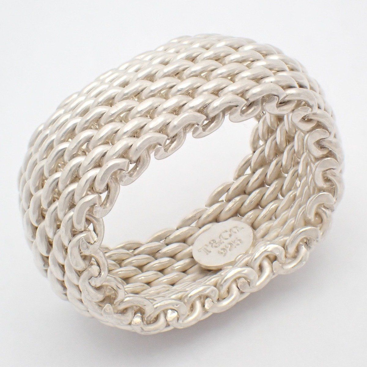 Tiffany & Co Somerset Mesh Ring 925 Sterling Silver — view 4