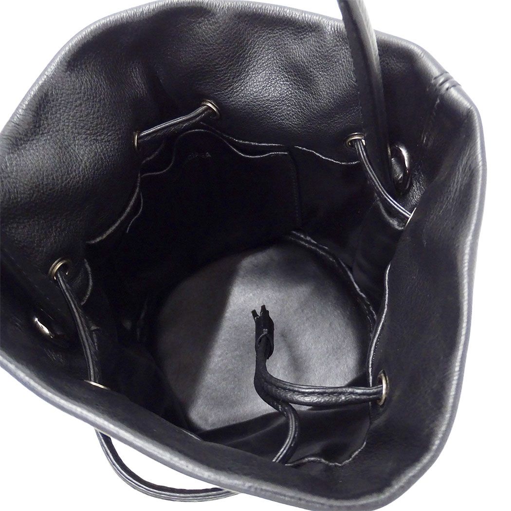 Balenciaga 2-Way Shoulder Bag Leather Everyday Drawstring XS Black Handle Casual — view 7