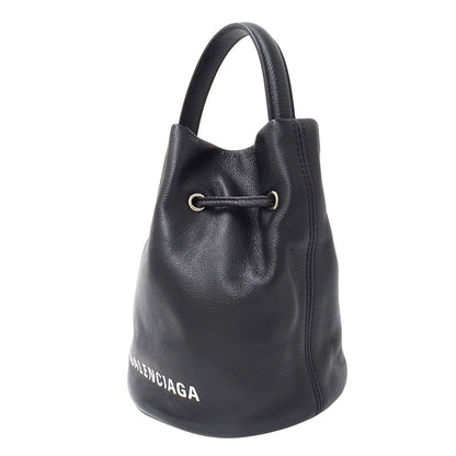 Balenciaga 2-Way Shoulder Bag Leather Everyday Drawstring XS Black Handle Casual — view 4