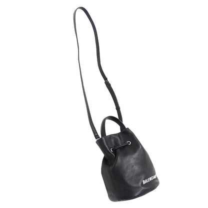 Balenciaga 2-Way Shoulder Bag Leather Everyday Drawstring XS Black Handle Casual — view 5