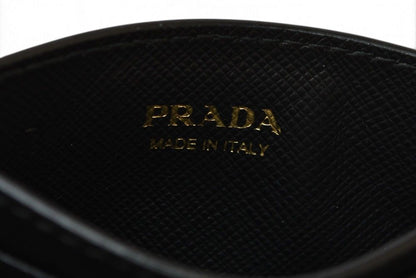 Prada Card Case Business Leather Mermaid Pattern Nero Black — view 6