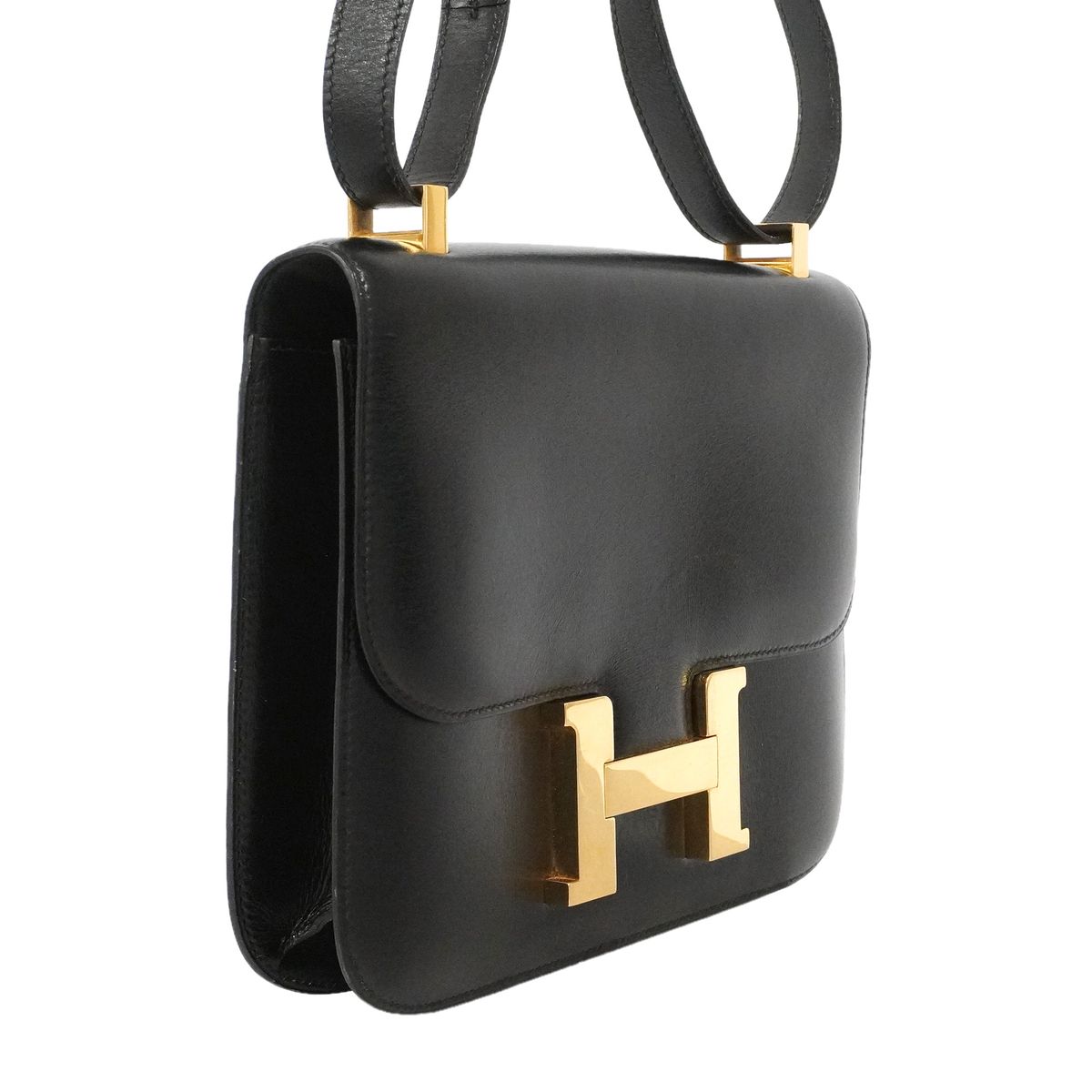 Hermes Shoulder Bag Constance 23 Box Calf Black Gold — view 2