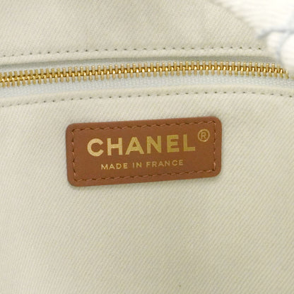 Chanel Chain Tote Bag Coco Beach Denim Blue Gold — view 5