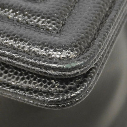 Chanel Shoulder Bag Boy Caviar Leather Black Silver — view 6
