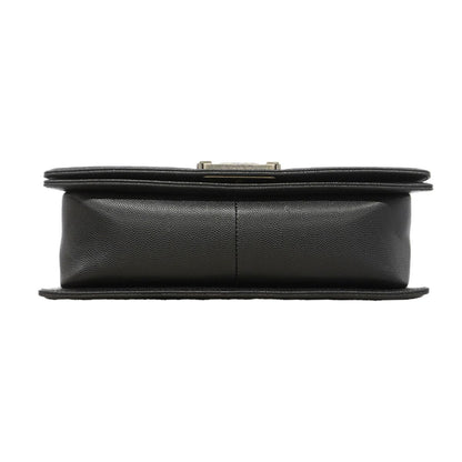 Chanel Shoulder Bag Boy Caviar Leather Black Silver — view 3