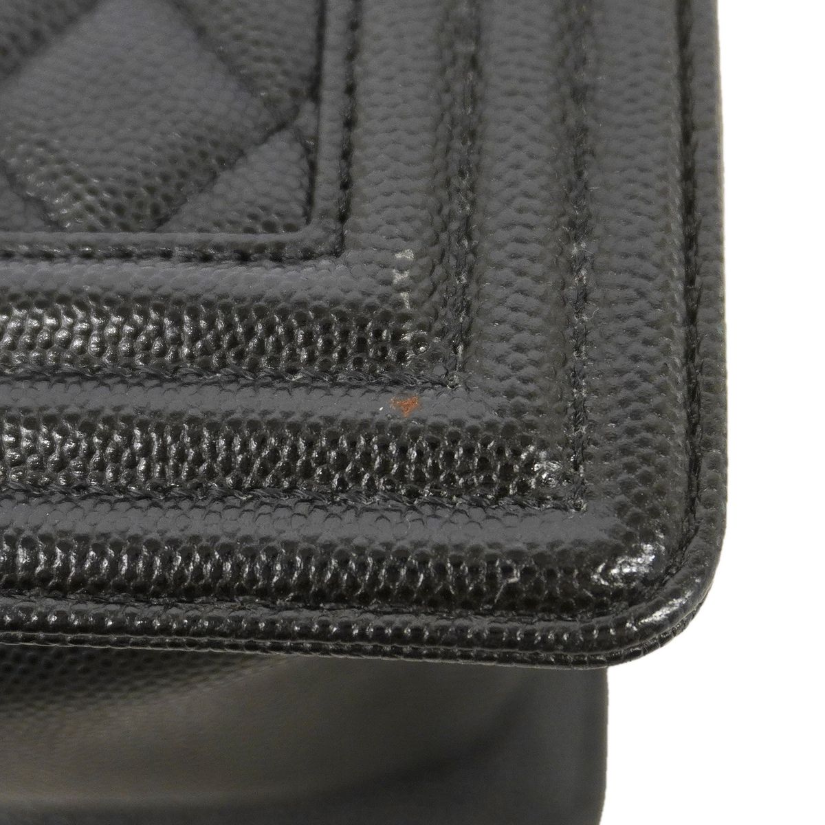Chanel Shoulder Bag Boy Caviar Leather Black Silver — view 8