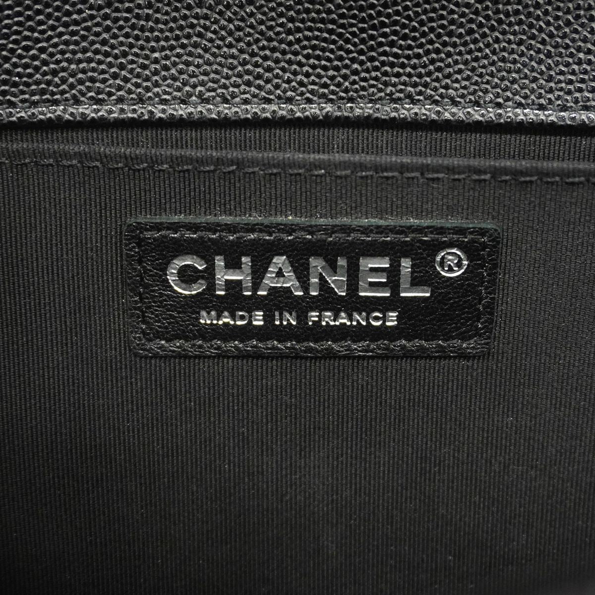 Chanel Shoulder Bag Boy Caviar Leather Black Silver — view 5