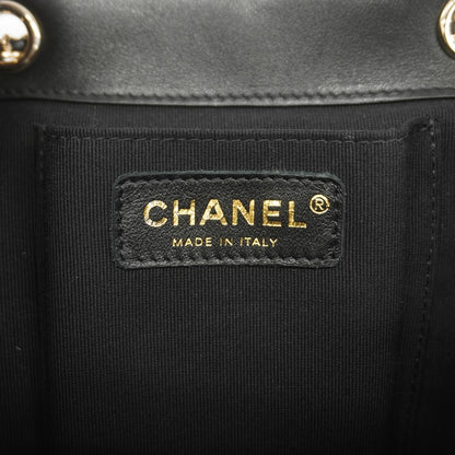Chanel Backpack Quilted Lambskin Black Champagne Gold — view 5
