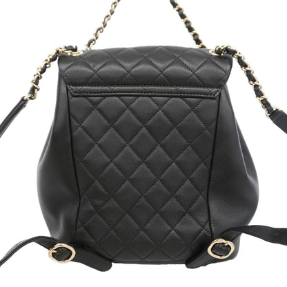 Chanel Backpack Quilted Lambskin Black Champagne Gold — view 8