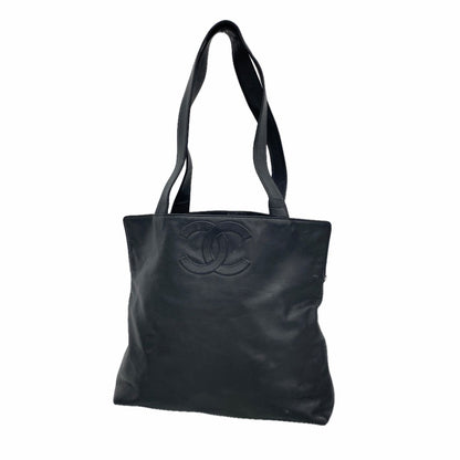Chanel Tote Bag Lambskin Black Gold