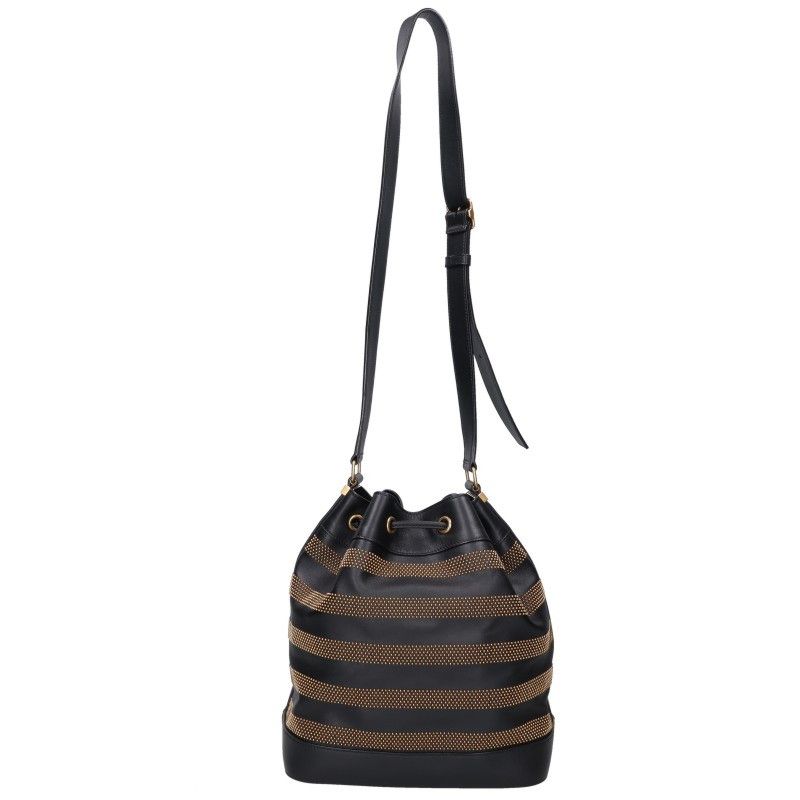 Saint Laurent Paris Studded Bucket 2-Way Shoulder Bag — view 2