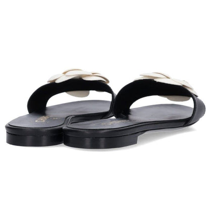 Chanel Camellia Flat Leather Sandals — view 2
