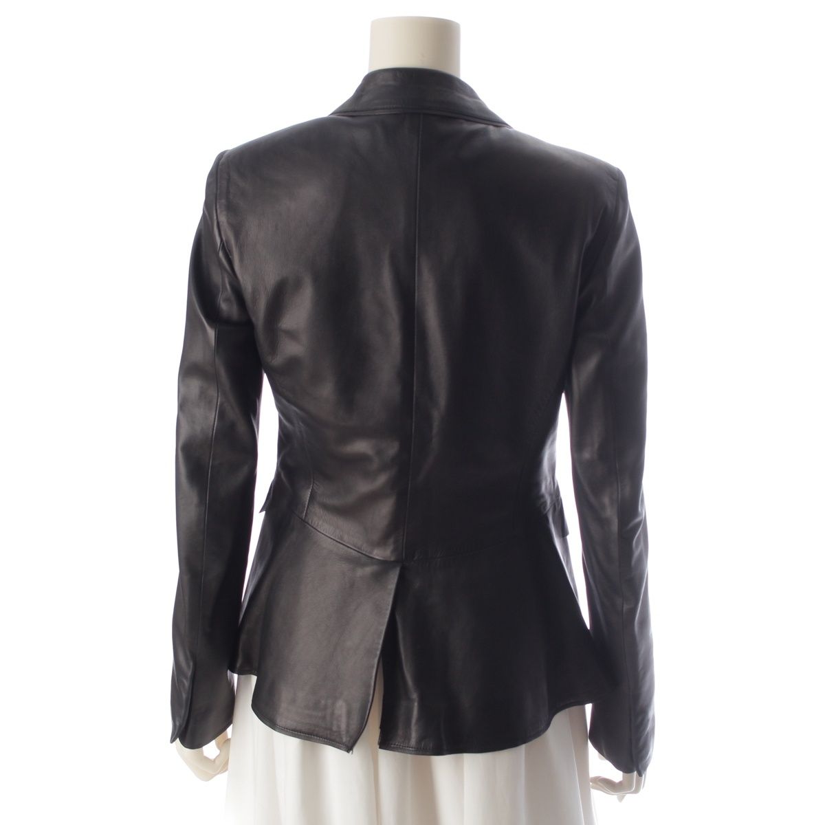 Gucci Tom Ford Era Leather Lace-up Tailored Jacket Black 40 — view 4