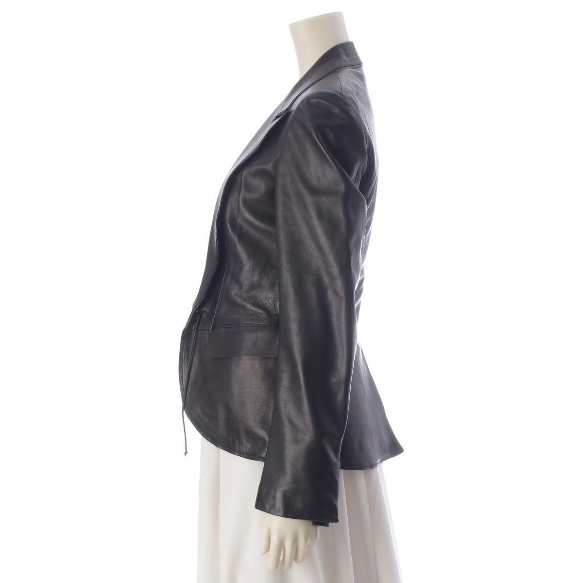 Gucci Tom Ford Era Leather Lace-up Tailored Jacket Black 40 — view 3