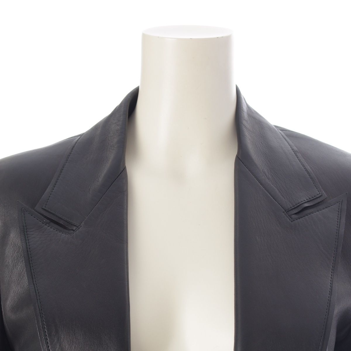Gucci Tom Ford Era Leather Lace-up Tailored Jacket Black 40 — view 5