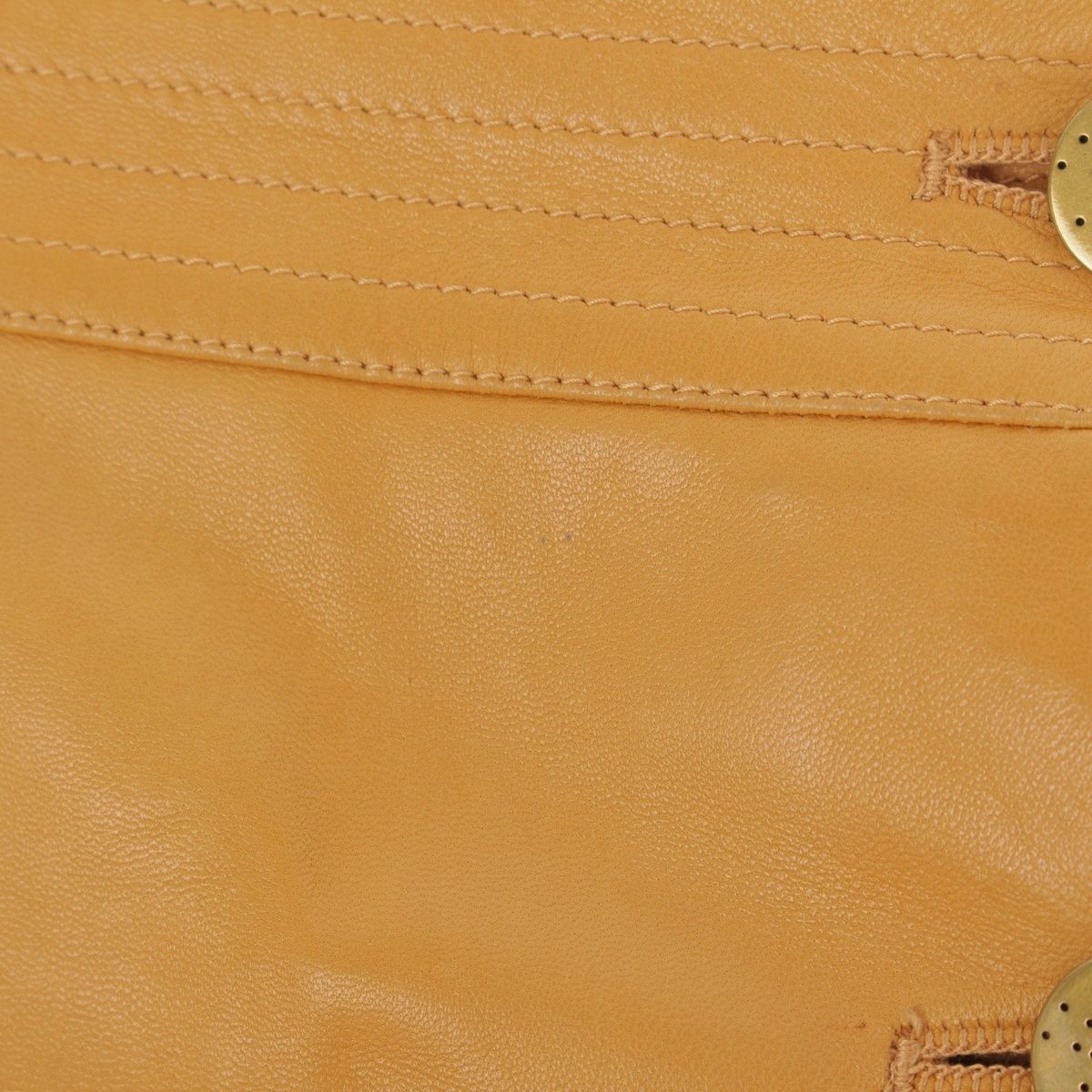 Chanel 01A Lambskin Coco Buttons Middle Skirt Yellow 38 — view 5