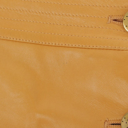 Chanel 01A Lambskin Coco Buttons Middle Skirt Yellow 38 — view 5