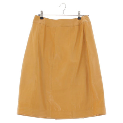 Chanel 01A Lambskin Coco Buttons Middle Skirt Yellow 38 — view 2