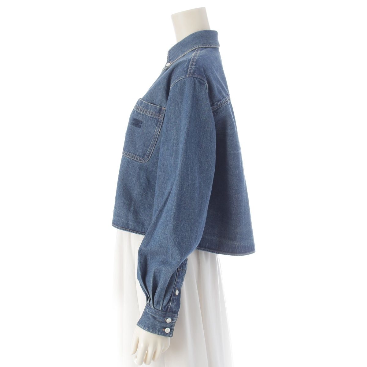 Celine Hedi Slimane Era Triomphe Sashimi Union Chien Washed Cropped Denim Long — view 3