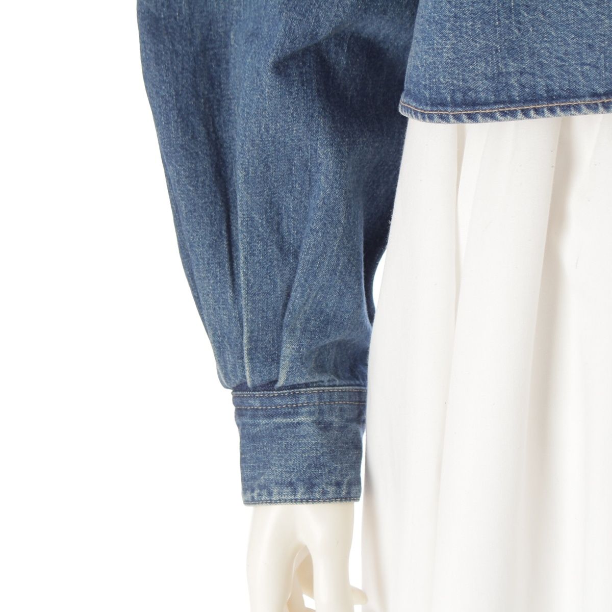Celine Hedi Slimane Era Triomphe Sashimi Union Chien Washed Cropped Denim Long — view 6