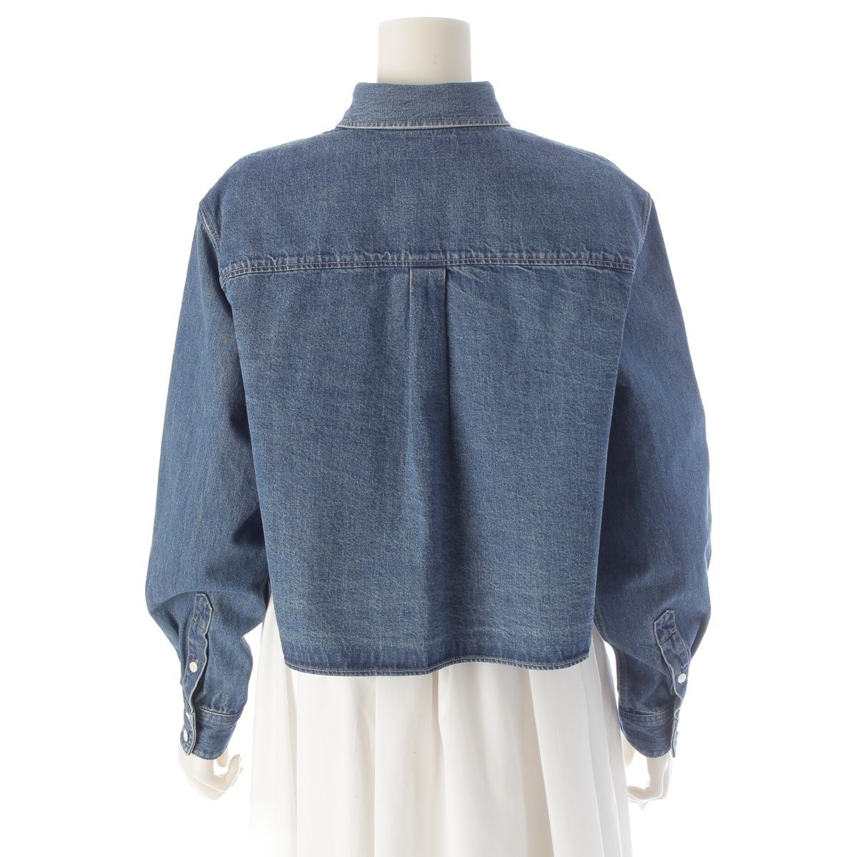 Celine Hedi Slimane Era Triomphe Sashimi Union Chien Washed Cropped Denim Long — view 4