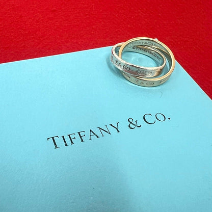 Tiffany & Co Interlocking Ring Silver Pink Gold