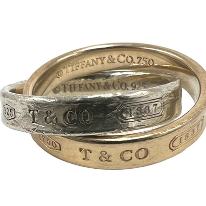 Tiffany & Co Interlocking Ring Silver Pink Gold — view 3