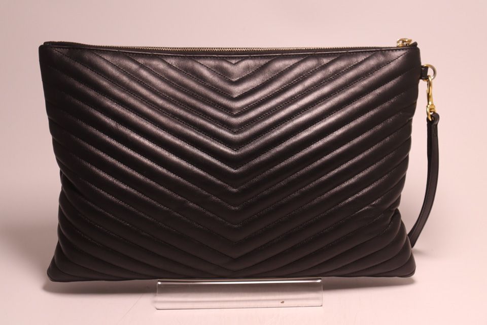 Saint Laurent Monogram Leather Clutch — view 2