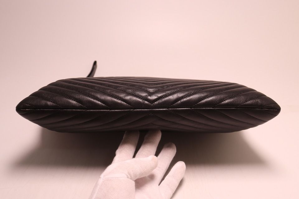 Saint Laurent Monogram Leather Clutch — view 3
