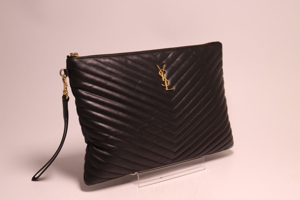 Saint Laurent Monogram Leather Clutch — view 4