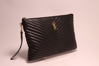 Saint Laurent Monogram Leather Clutch — view 4