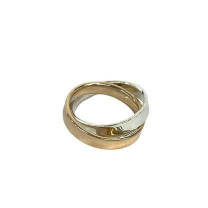 Tiffany & Co 1837 Interlocking Circle Ring Silver Pink Gold — view 5