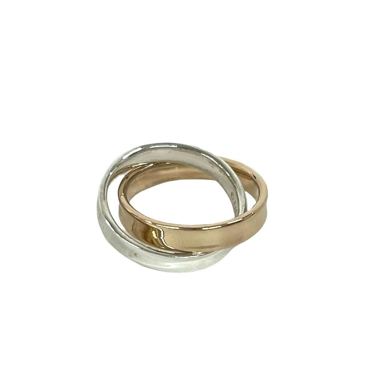 Tiffany & Co 1837 Interlocking Circle Ring Silver Pink Gold — view 4